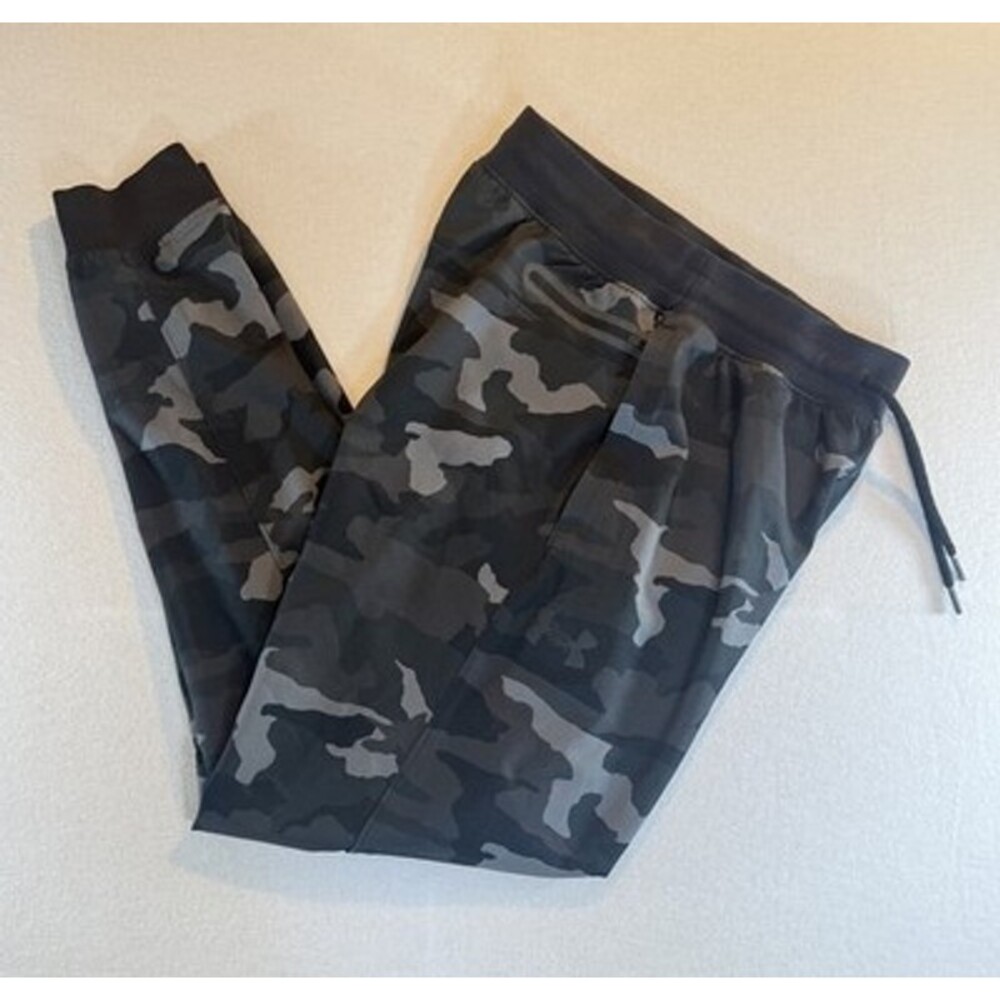 Under Armour Sweatpants Joggers Elastic Waist Active Green Camo Mens Med 28x30